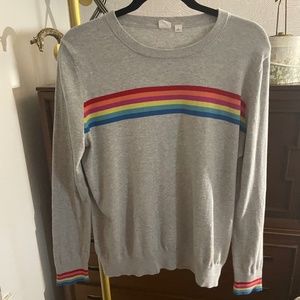 Gap Women's cotton rainbow striped knit pullover sweater